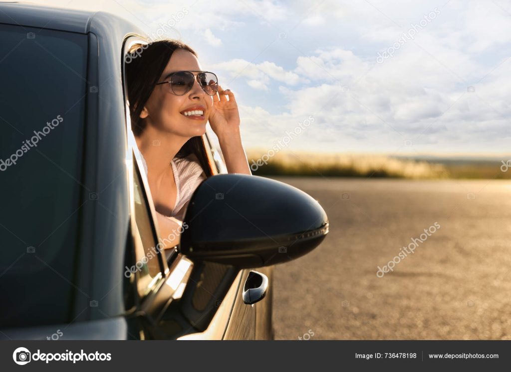 depositphotos 736478198 stock photo smiling young woman sunglasses leaning